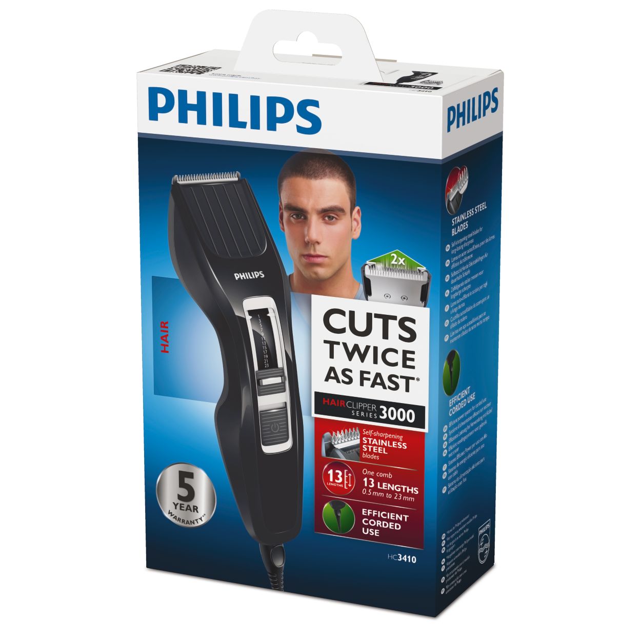 Philips Tagliacapelli Series 3000 senza fili