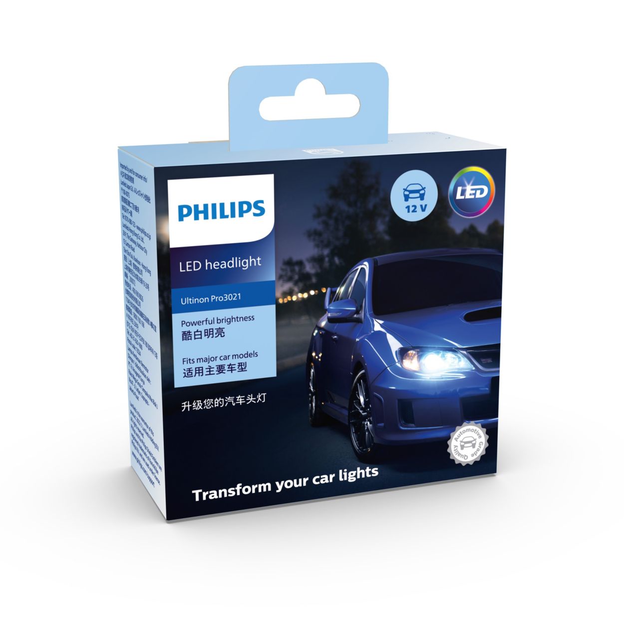 Pack 2 Ampoules LED HB3 HB4 Philips Ultinon PRO3022