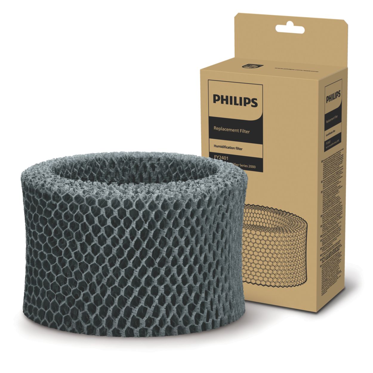 2x Filtre remplace Philips HU4102/01, FY2401/10 pour humidificateur -  toison avec structure en nid d'abeille