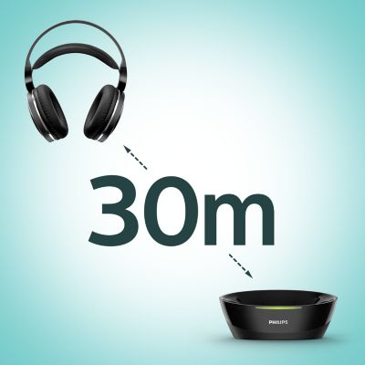 Move freely with 30 m wireless range