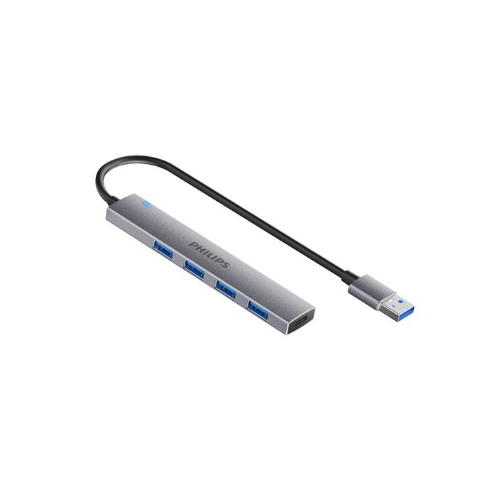 USB-A 插座集线器扩展到 5 端口迷你集线器。
