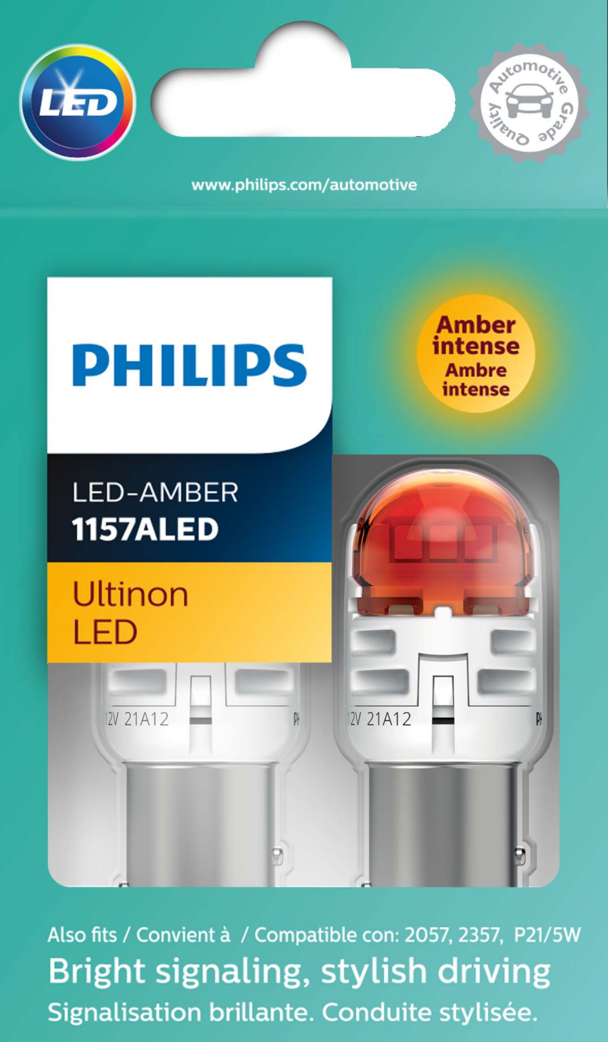 Philips Ultinon LED 1157 Miniature Automotive Signaling Bulb (Pack