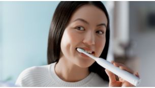 Ergonomic design makes the toothbrush easy to hold and use