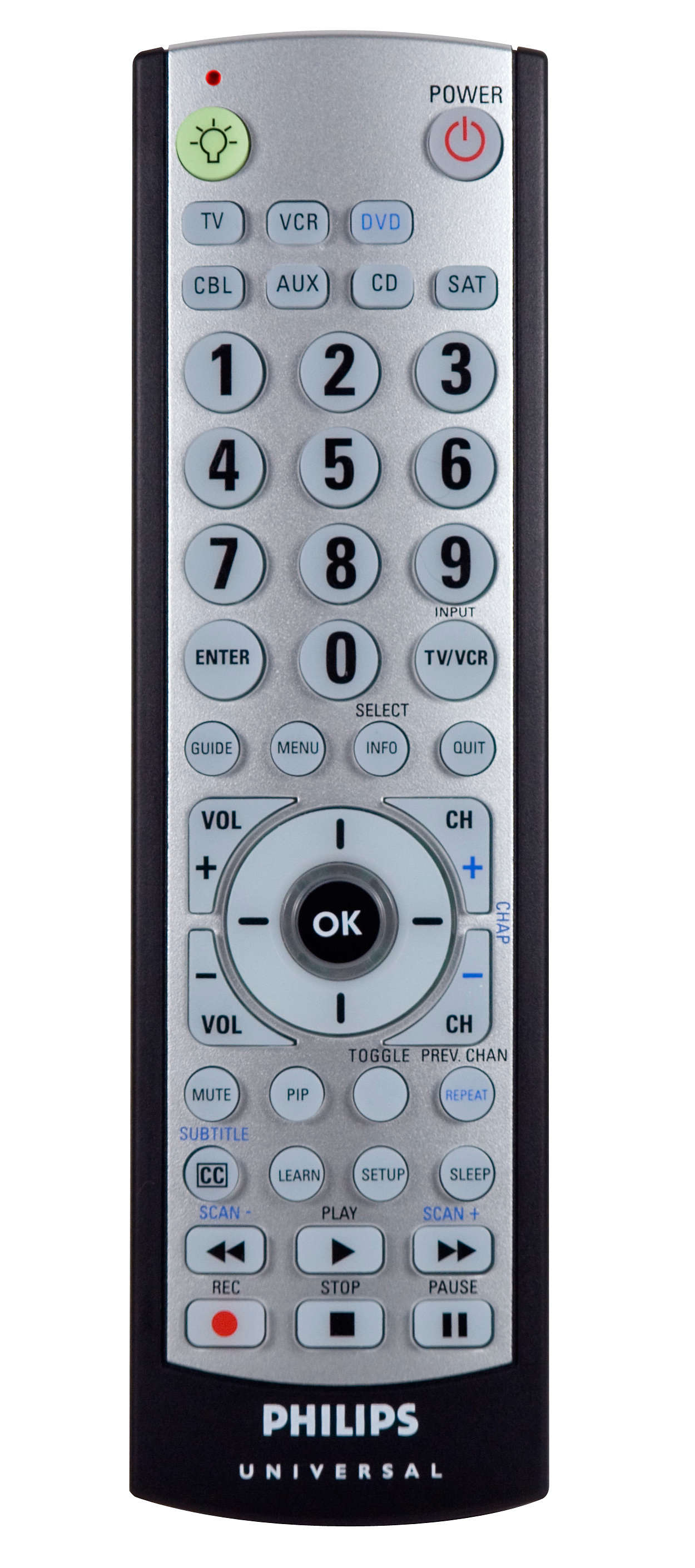 7 device remote with full back lighting