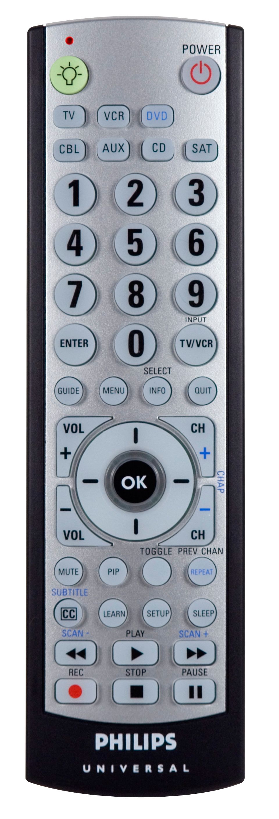 7 device remote with full back lighting