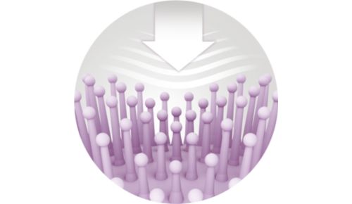 Borstelkussen met optimaal oppervlak is comfortabel in gebruik