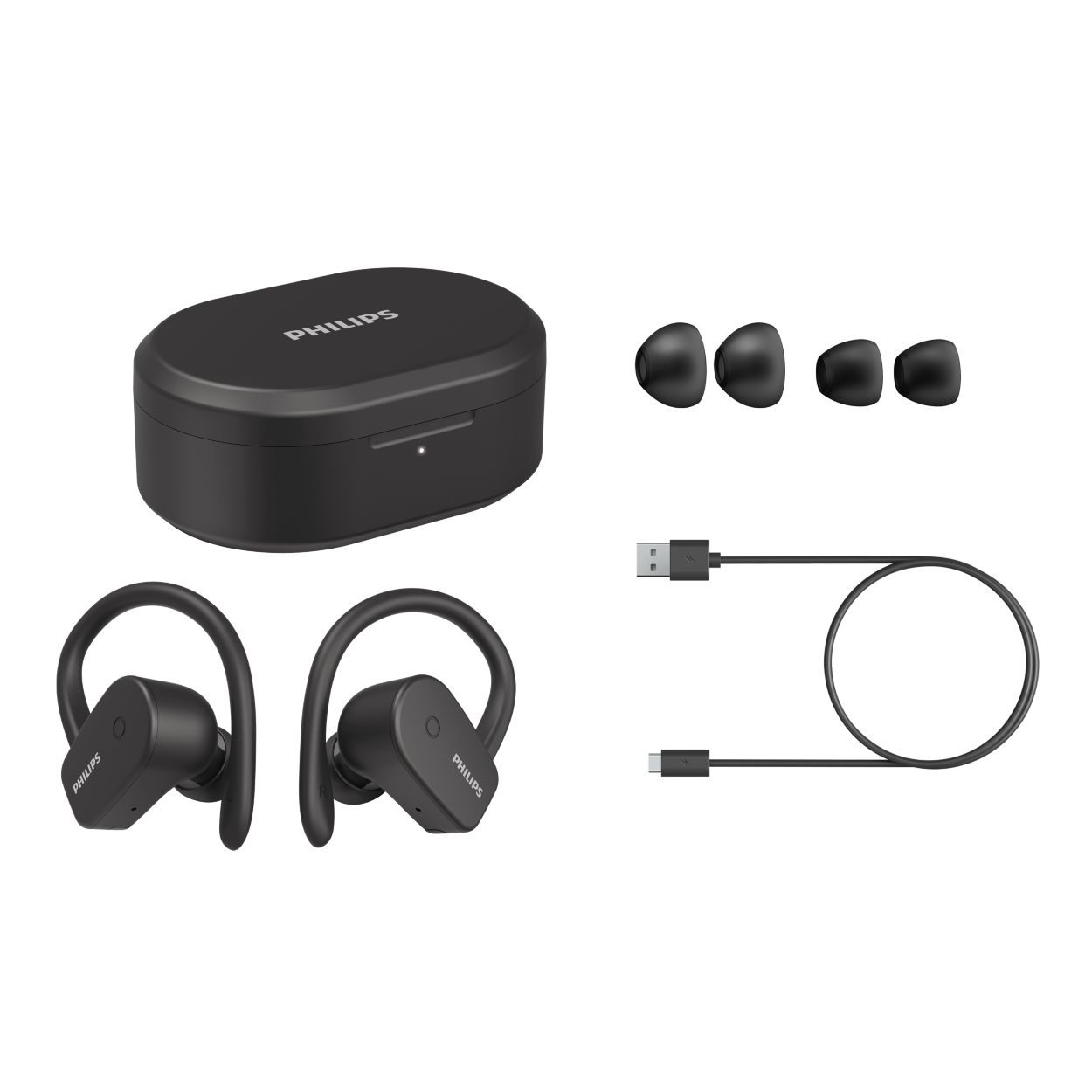 Auriculares inalámbricos deportivos philips action fit shq7800bk/ con  micrófono/ bluetooth/ negros