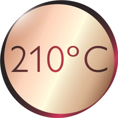 Profesionalna temperatura od 210°C za savršene rezultate, poput onih u salonu