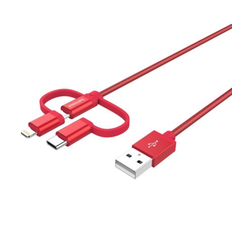 DLC4540VR/11  DLC4540VR 3-in-1 cable: Lghtning, USB-C, Micro USB
