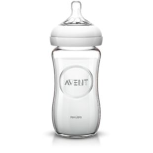 Natural glass baby bottle