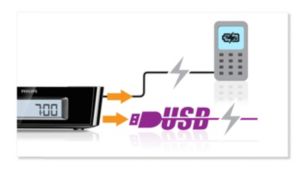 Lad mobiltelefonen og USB-enhetene samtidig