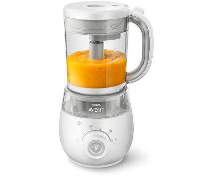 Philips Avent Preparador de alimentos para bebés 4 en 1 Vaporizador y  batidora SCF885/01 en color verde que incluye el sistema de almacenamiento  de alimentos para bebés SCF721/20 