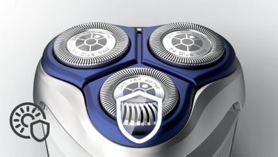 Rounded edges move smoothly over skin for a protective shave