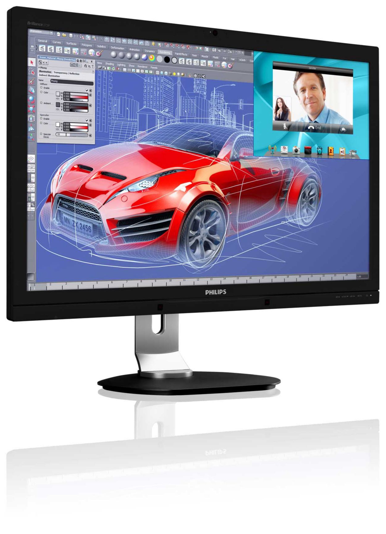 PHILIPS 27インチ モニター 272C4QPJKAB/11 Brilliance ウェブカメラ、MultiView 搭載液晶モニター