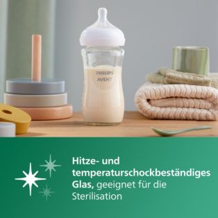 Avent Natural Response Kleines Flaschen-Set aus Glas für Neugeborene