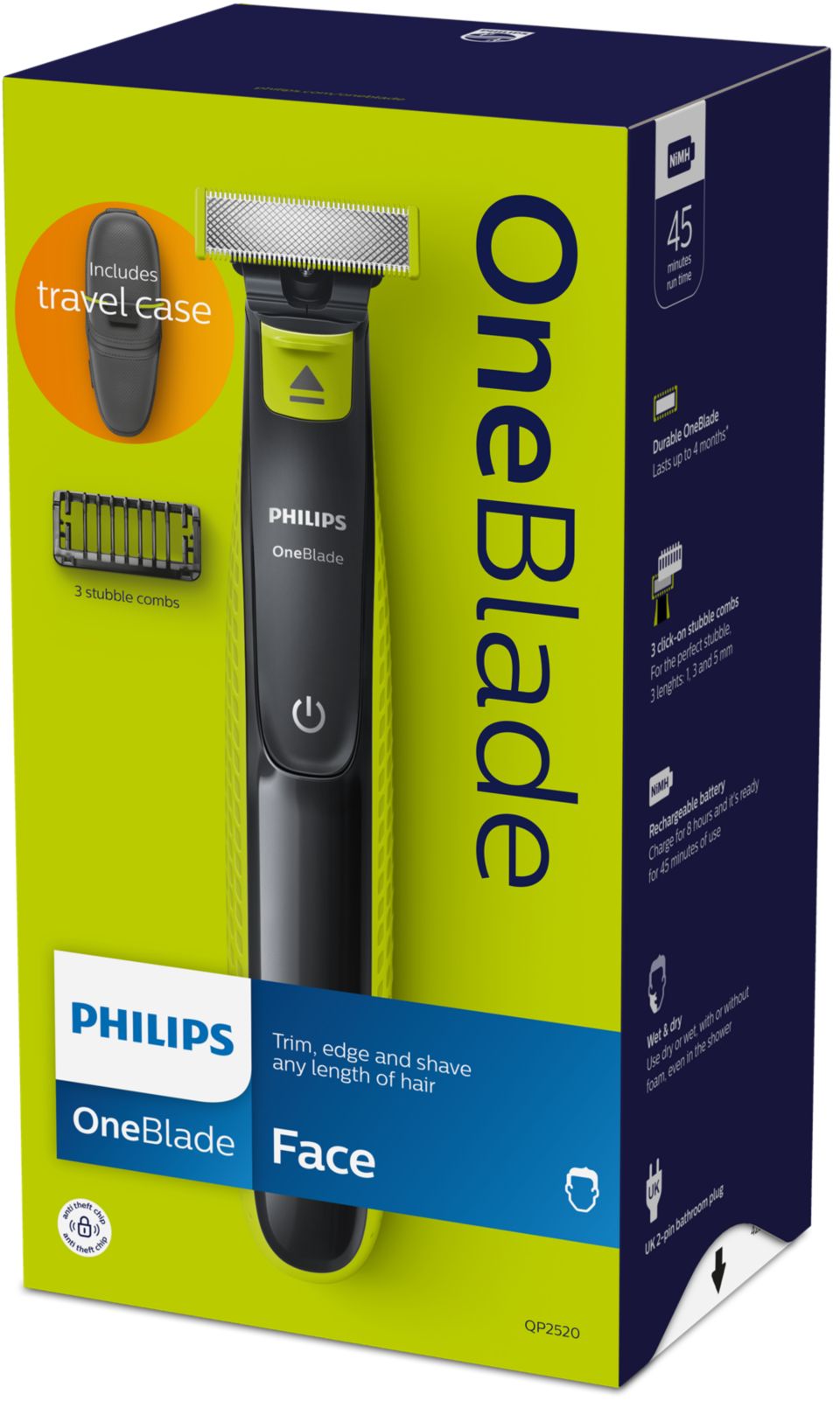 Philips OneBlade Waterproof Beard Shaver Trimmer With Stubble Combs