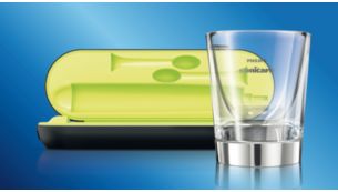 Double système de charge : verre et coffret de voyage noir