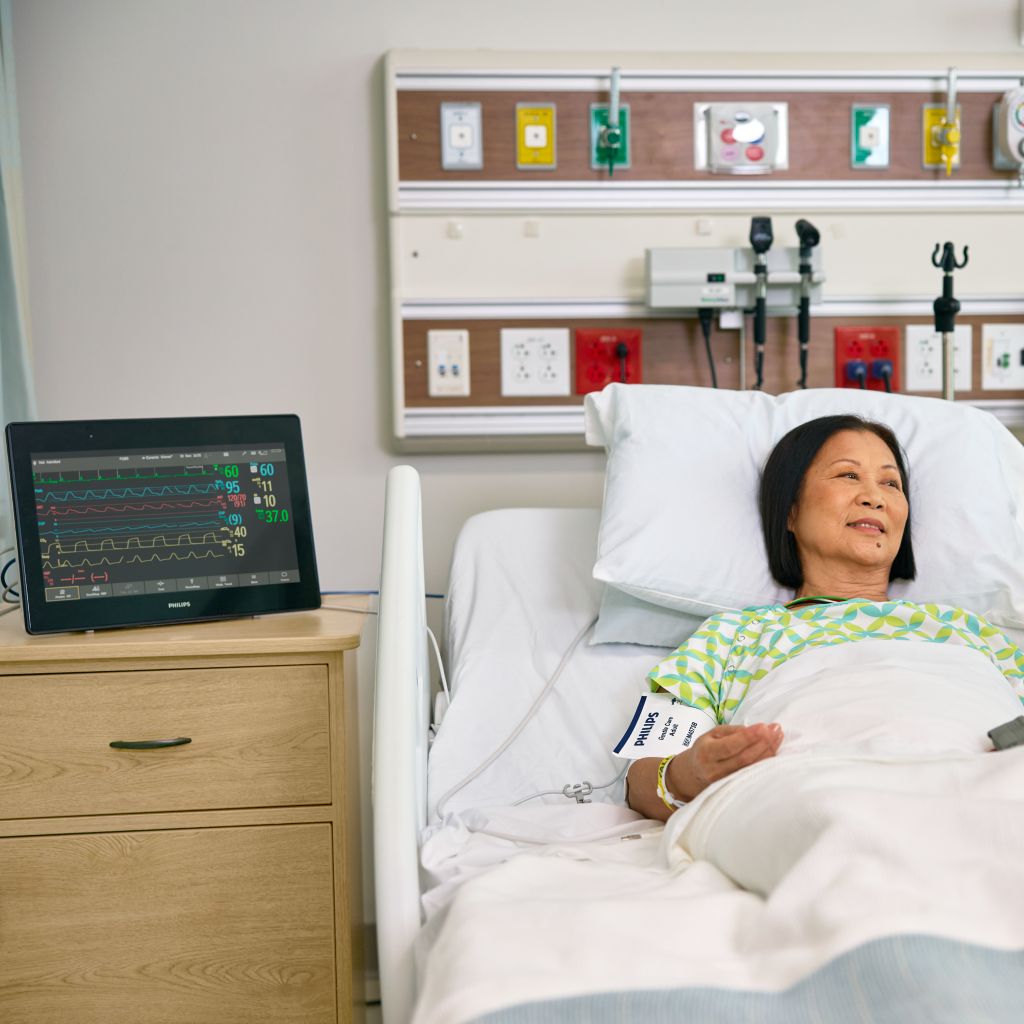  patient being monitored by Patient Montitor 6000 series
