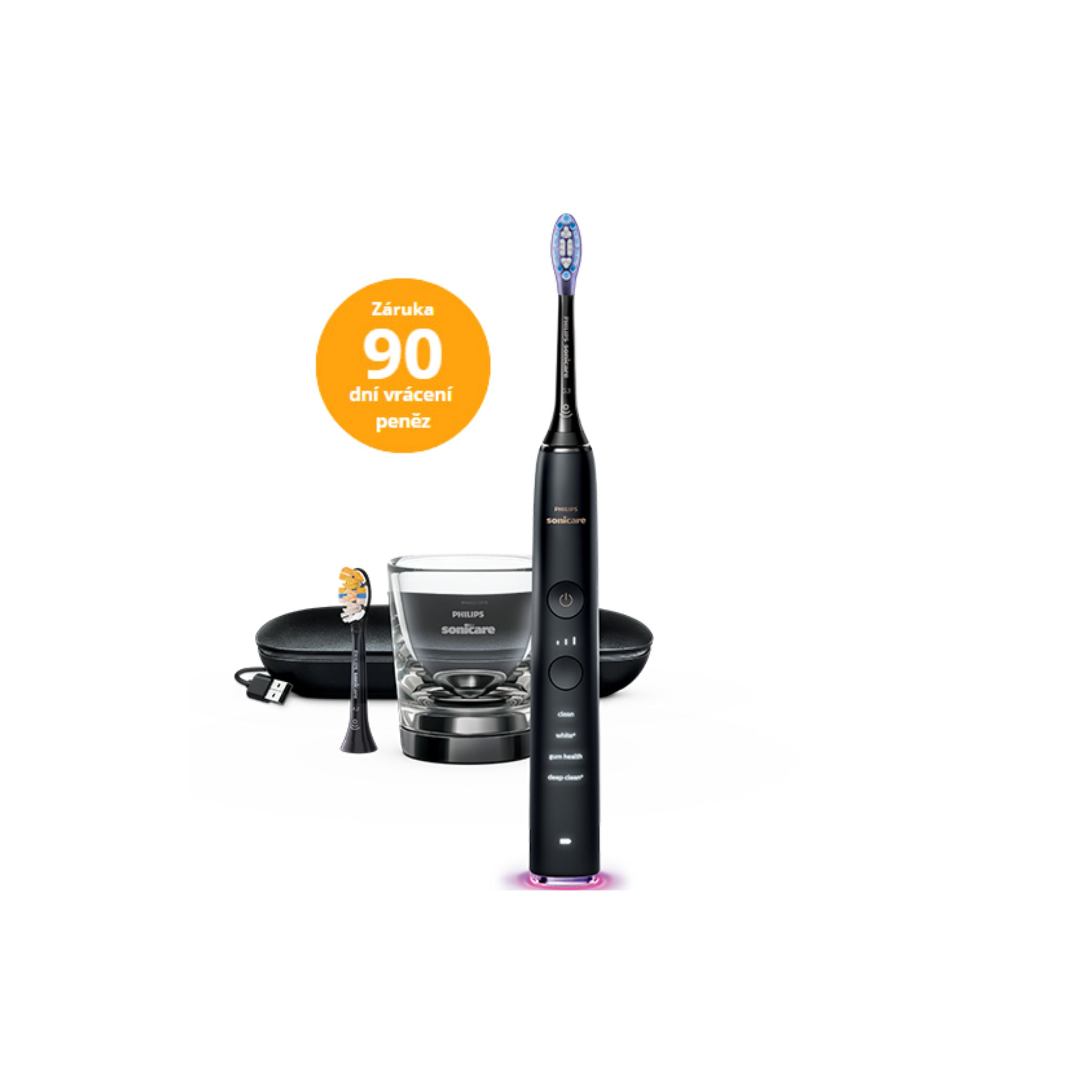 Sonicare Philips 9400 DiamondClean - Sonický Kartáček S Aplikací A Nabíjecí Skleničkou - HX9917/89