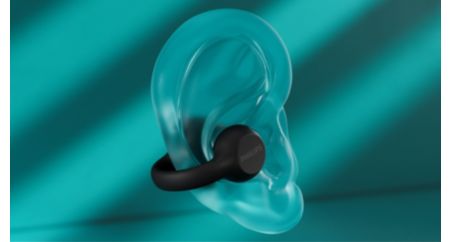 Ear-cuff style open earbuds. Comfy all day