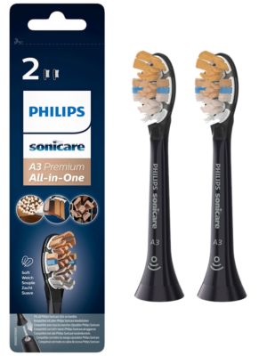 Philips Philips Sonicare A3 Premium All-in-One 2x Zwarte sonische opzetborstels HX9092/11 aanbieding