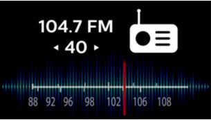 FM digital tuning with auto scan and presets for ease of use