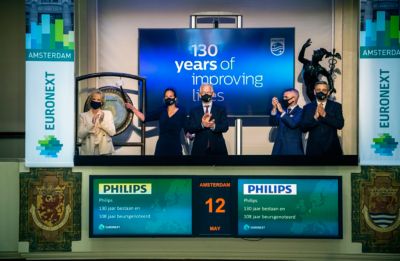 Frans Van Houten, CEO of Philips, opening the Euronext Amsterdam stock exchange