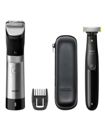 Philips OneBlade Original Hybrid Face + Body, elektrischer Bartschneider,  Rasierer und Bodygroom, mit 2 Originalklingen für Gesicht und Körper, 4  Kammaufsätzen für Dreitagebart (1, 2, 3, 5 mm), 1 Body-Kit, Modell  QP2630/30 : : Drogerie