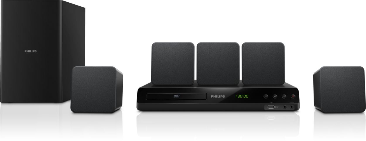 Powerful surround sound from compact speakers