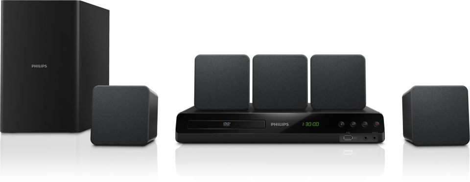 Powerful surround sound from compact speakers