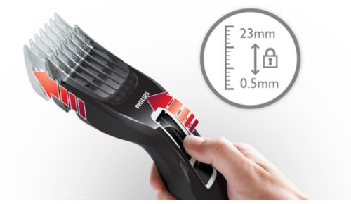 13 længdeindstillinger fra 1 til 23 mm.<br>