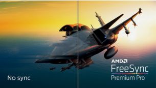 AMD FreeSync™ Premium Pro; plūstoša spēle ar zema latentuma HDR