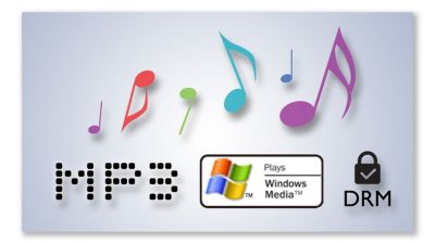 Playback MP3, WMA or DRM music from subscription services