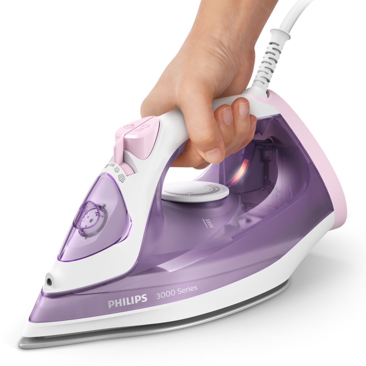 Philips Perfect Care 3000 Series Steam Iron - 1250 W power, 40 g/min  continuous steam, 200 g steam boost, 300 ml water tank, blue (DST3031/20)