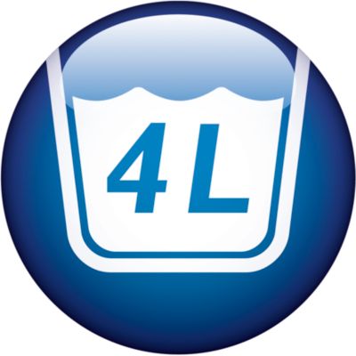 O reservatório armazena água pura e faz o reabastecimento automaticamente