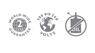 2-year guarantee, worldwide voltage