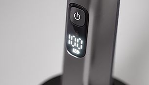 LED digital display shows status of battery and travel lock