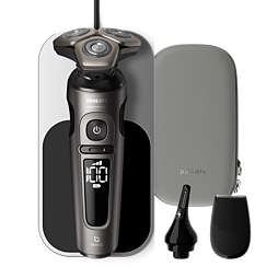 Shaver S9000 Prestige Máquina de barbear elétrica a húmido/seco com SkinIQ
