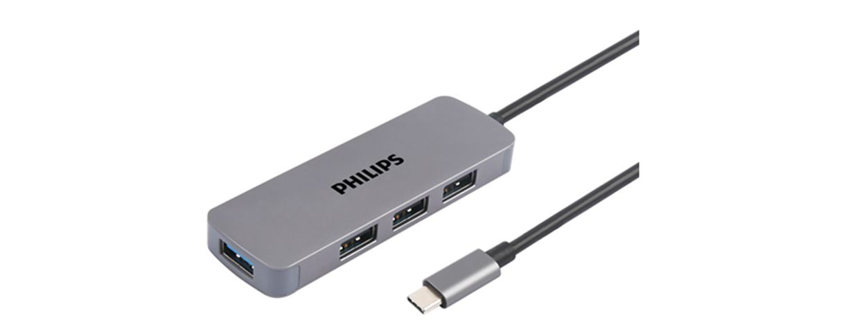 USB-C 插座集线器扩展到 5 端口迷你集线器。