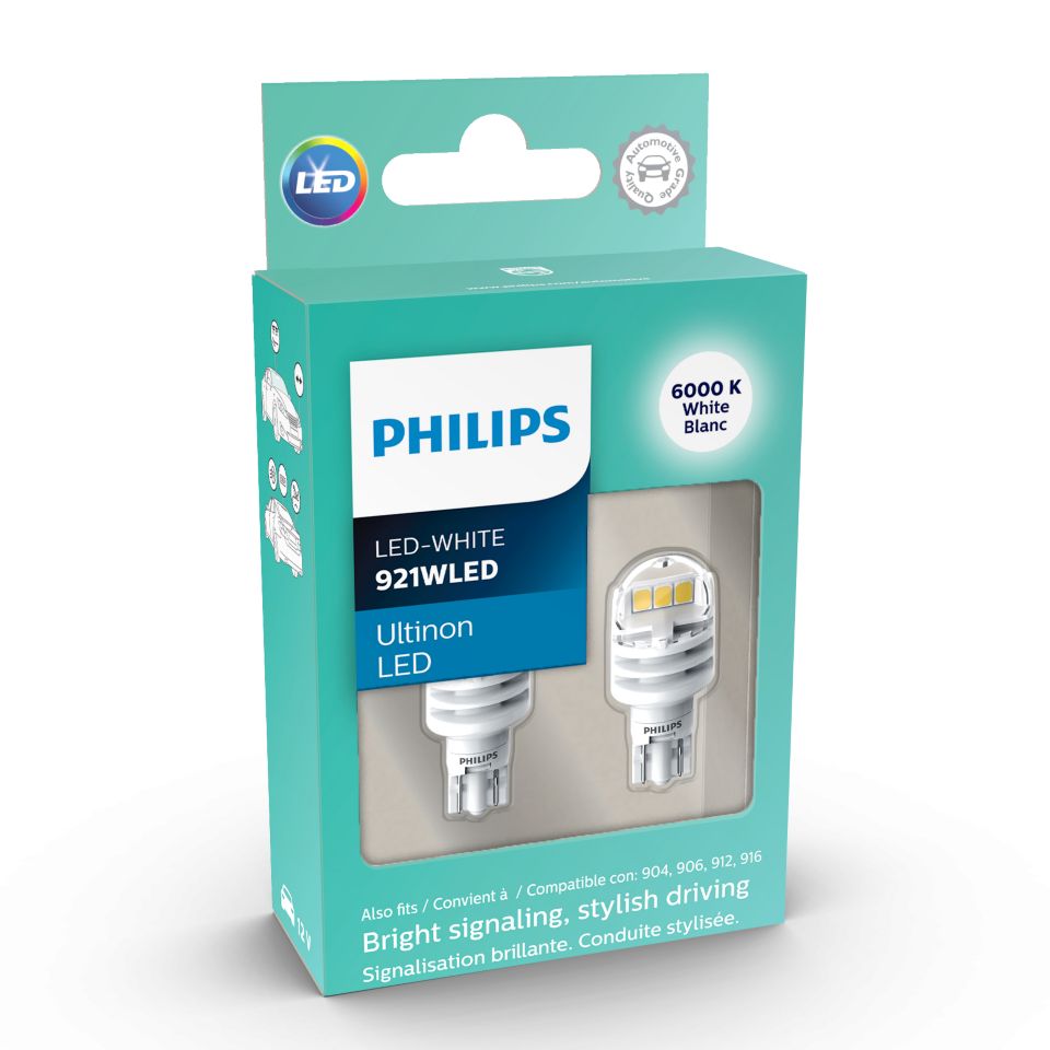 Pair Lamps W21W (=T20) Philips X-treme Ultinon LED Light Reverse