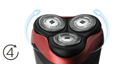 Heads flex in 4 directions to easily shave every curve