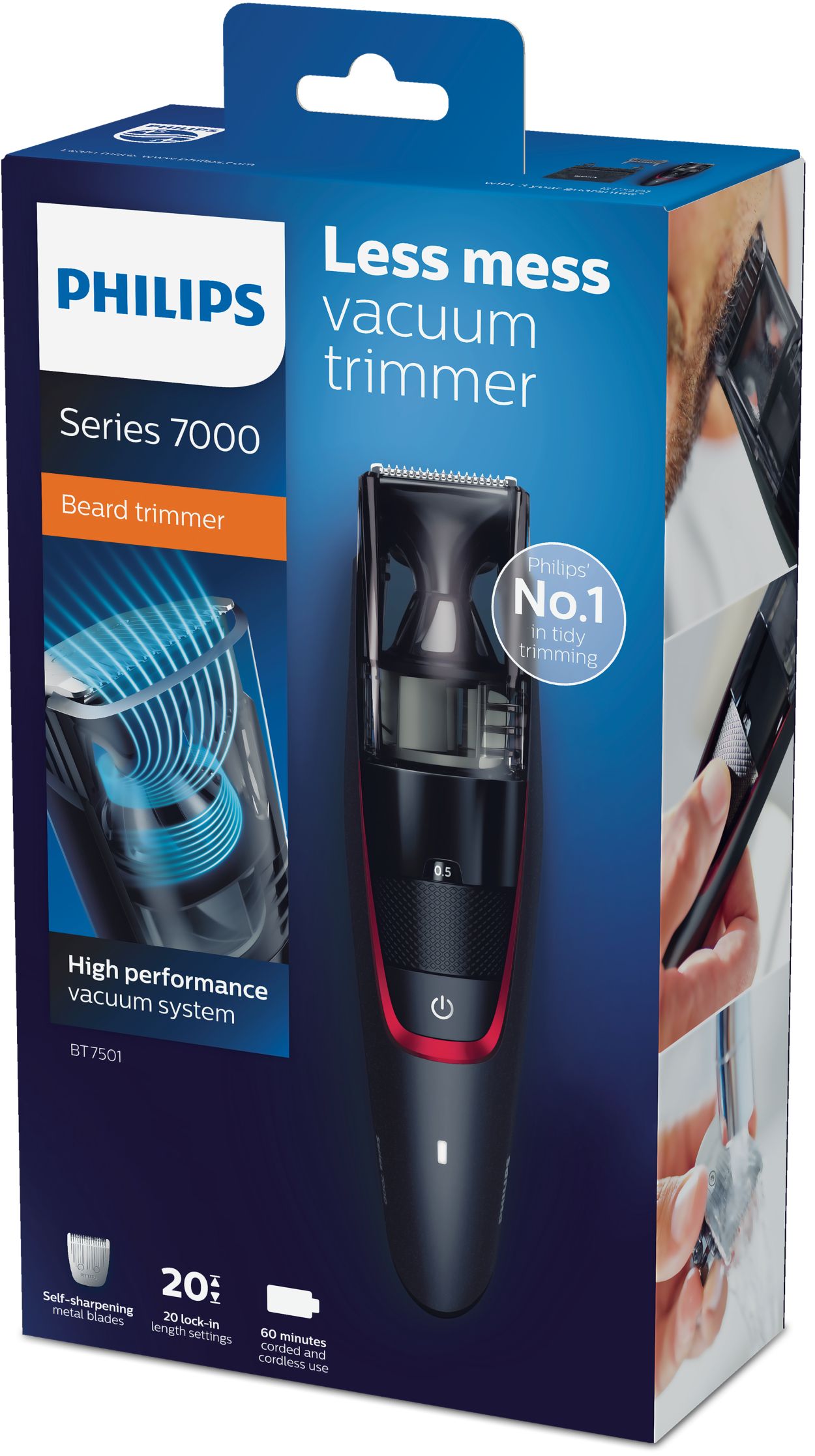 Beardtrimmer series 7000 Vakuum BT7501/15 | Philips