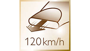 La velocidad de secado de 120 km/h permite un secado rápido
