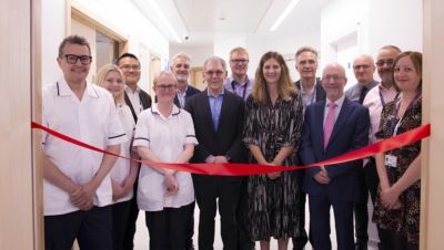 Staff at Leeds Hospital celebrate the opening of the MRI simulator