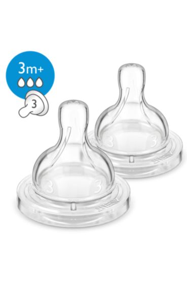 Philips Avent Natural Response Baby Bottle Nipples Flow 4, 3M+, 4pk,  SCY964/04