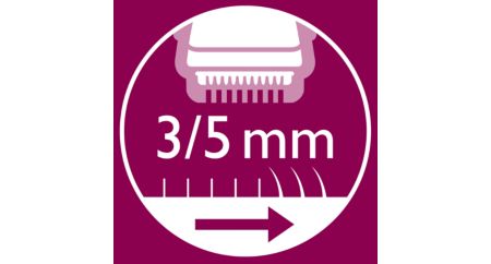 2 click-on combs included to trim hairs to 3/ 5 mm length.