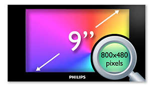 22,9"-es (9"), nagy képpontsűrűségű (800x480 pixeles) LCD képernyő
