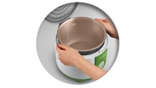 Easy to remove inner pot thanks to stay cool handles