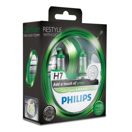 12972CVPGS2 ColorVision لمبة المصابيح الأمامية في السيارة خضراء اللون