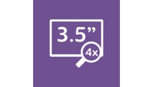 Pantalla de alta resolución de 8,5 cm (3,5 in) con visión nocturna